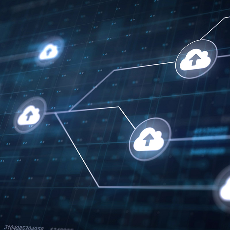 A graphic image of cloud upload symbols | Cloud Services in Falkirk