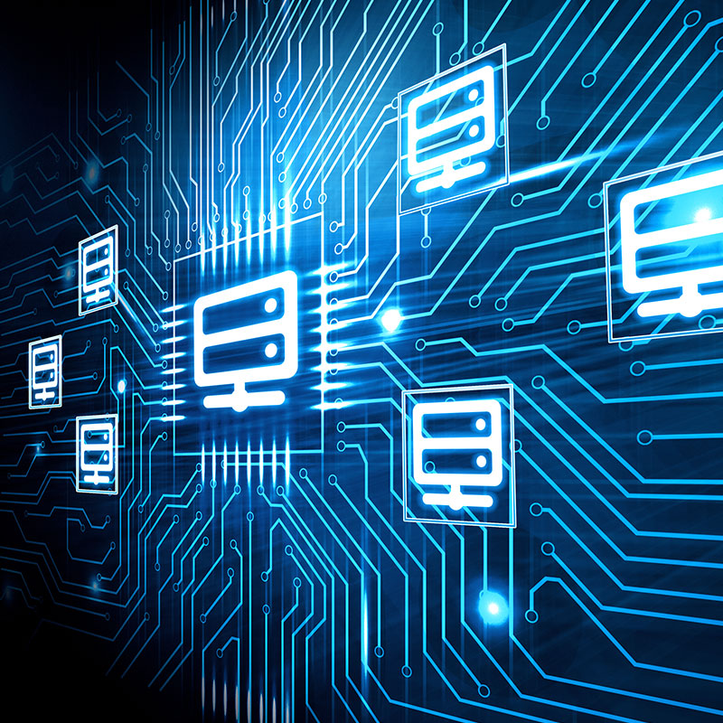 A graphic image of services and connectivity lines | Microsoft IT Support in Falkirk