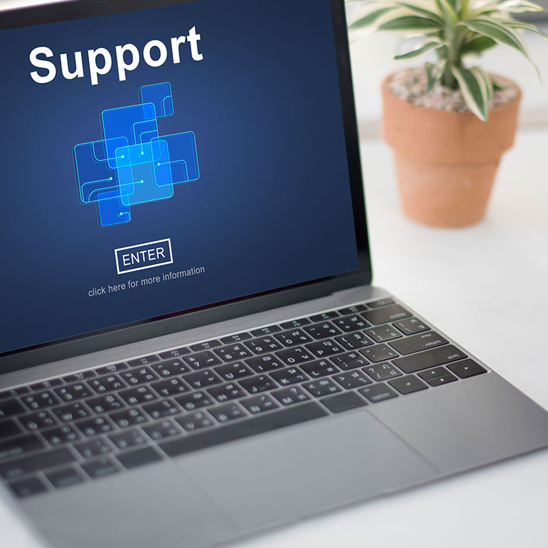 An image of a laptop with a support platform on the screen | Remote IT Support in Falkirk